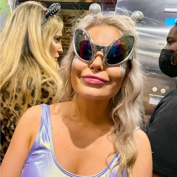 Cute fun alien costume skirt leotard glasses and antennas medium - Picture 2 of 2